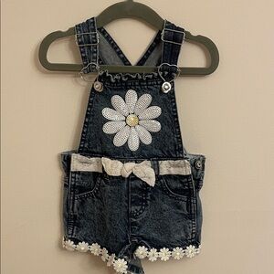 Adorable Kids Denim Overalls with Floral Accents